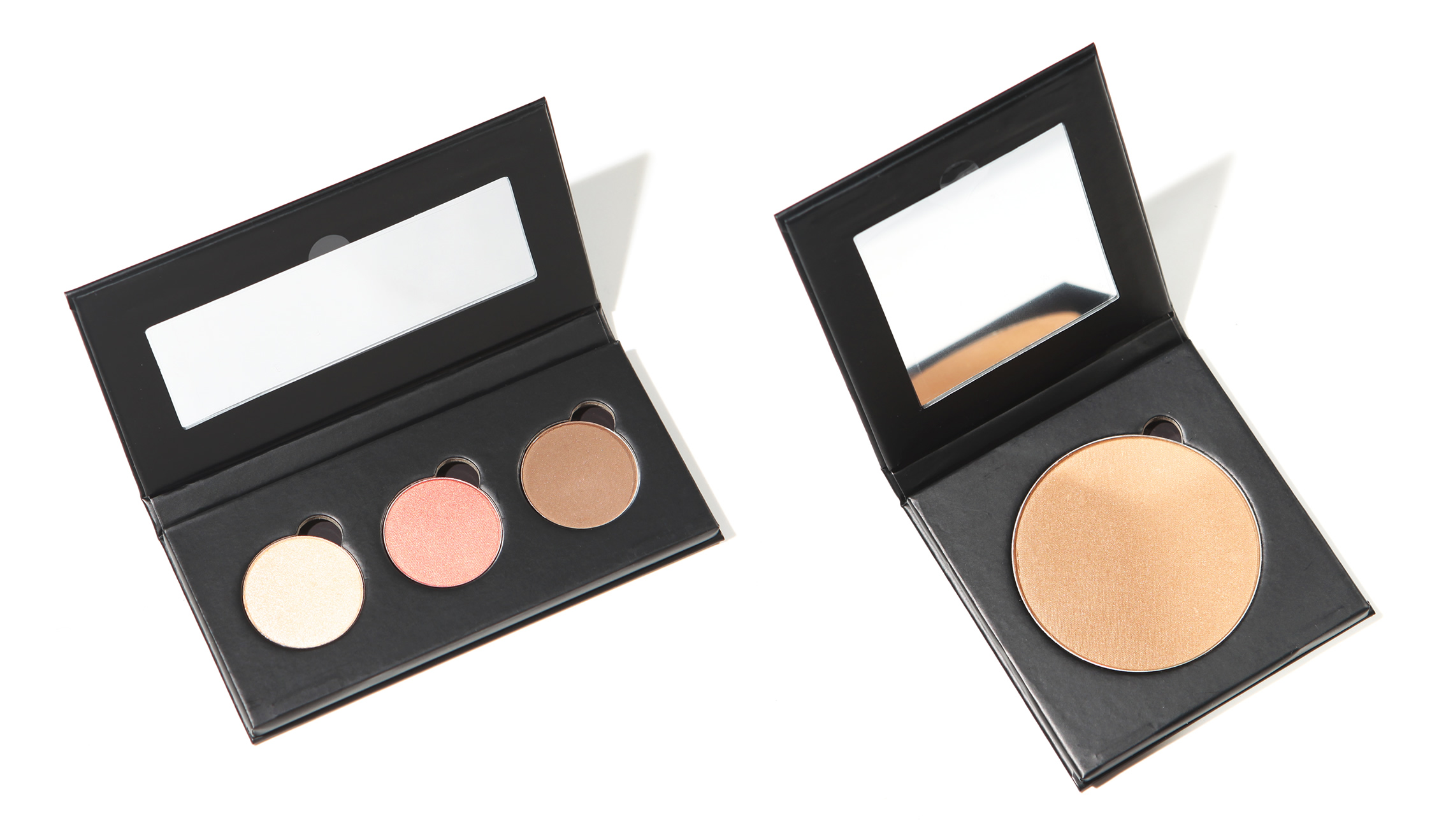 HIRO Cosmetics hervulbare makeup palletten met oogschaduw en highlighter